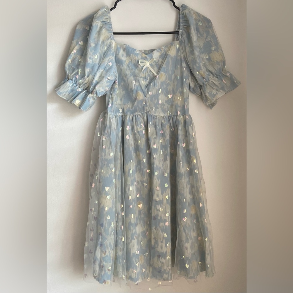 ⭐️3/$20! Babydoll Square Neck Mini Dress in Light Blue